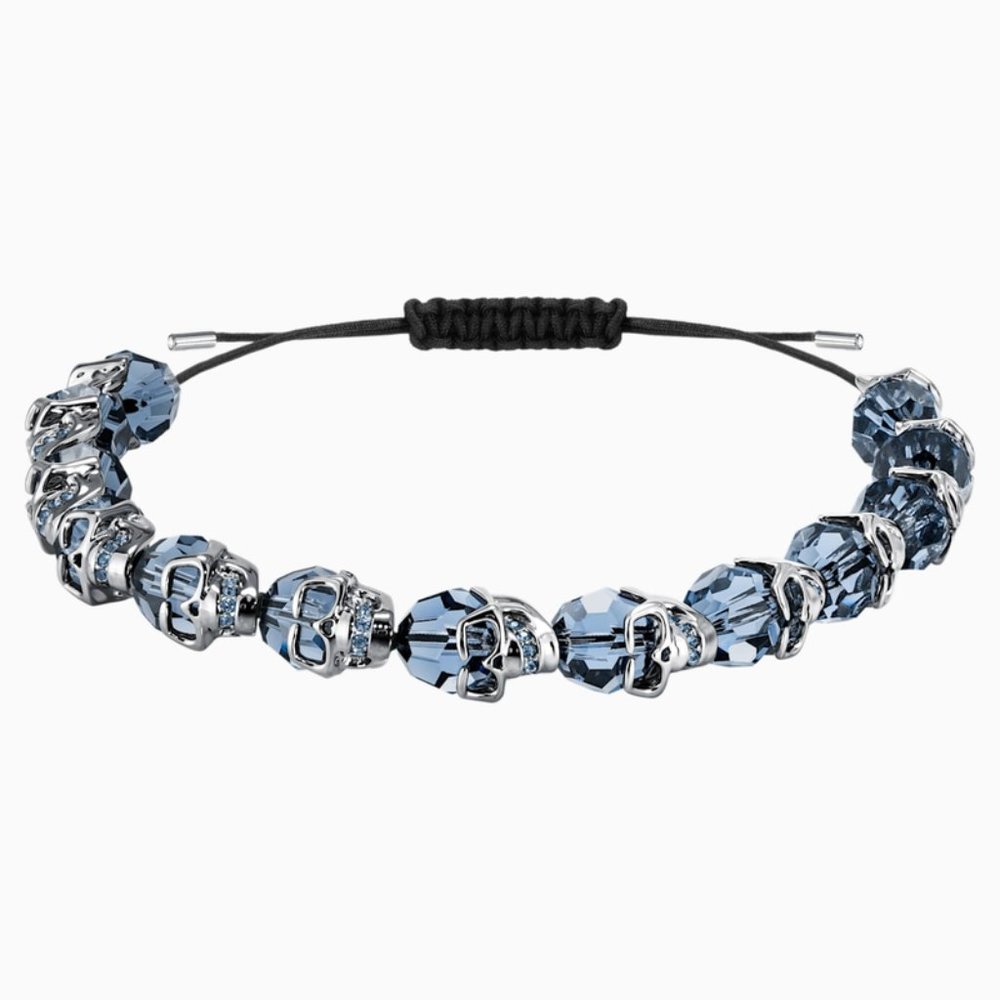 Swarovski Taddeo Skull Bracelet, Blue, Ruthenium plated